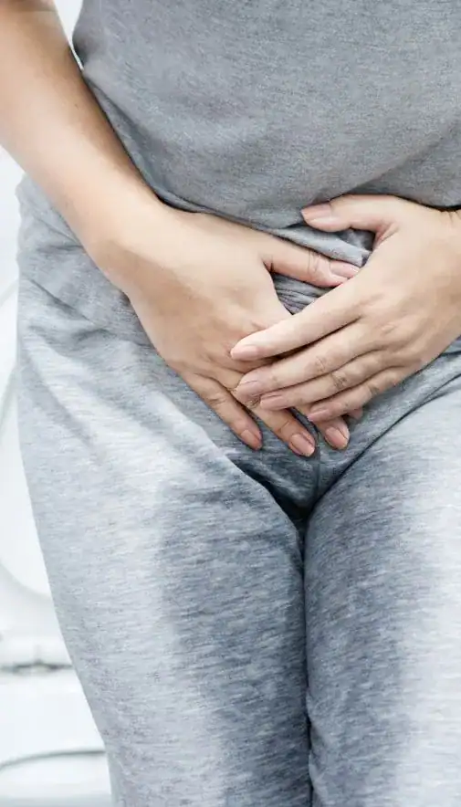 Image of woman had accident and needing stress incontinence treatment Newcastle-under-Lyme